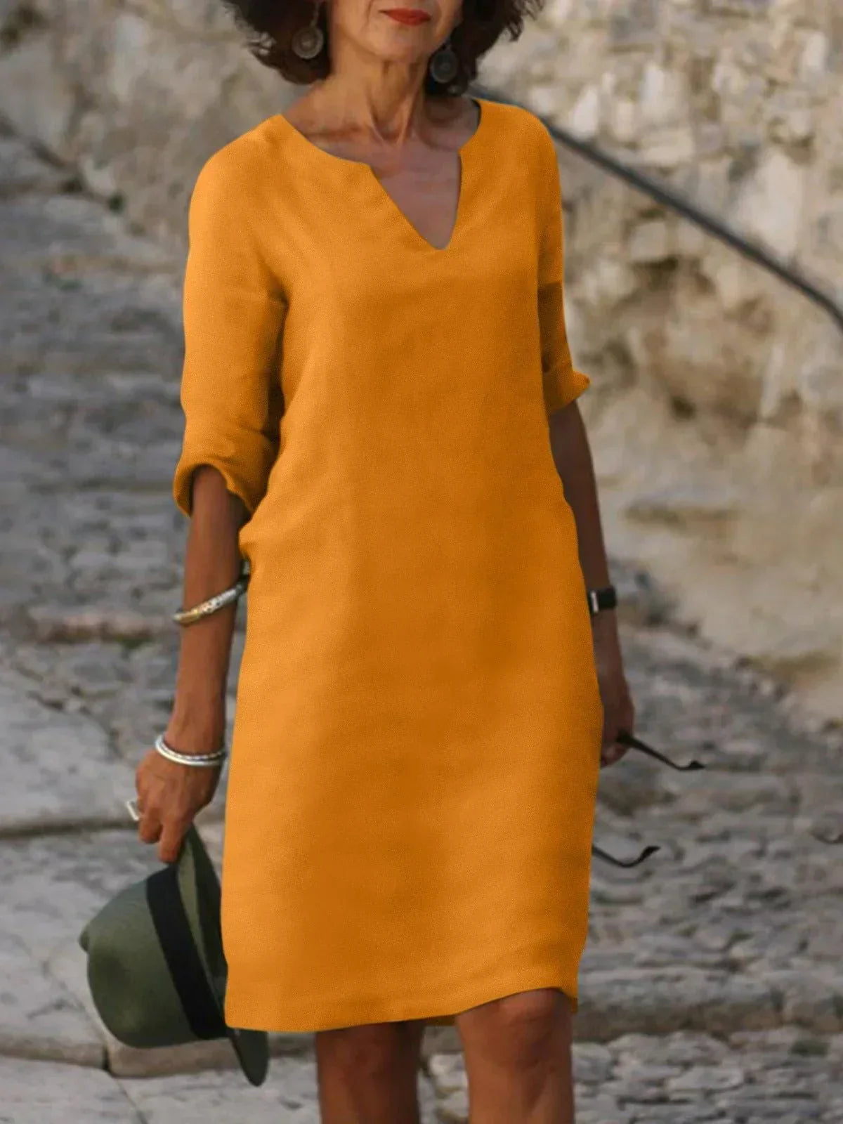 Women's Formal Dress - Elegant V-Neck Summer Dress for Special Events and Everyday Wear 4