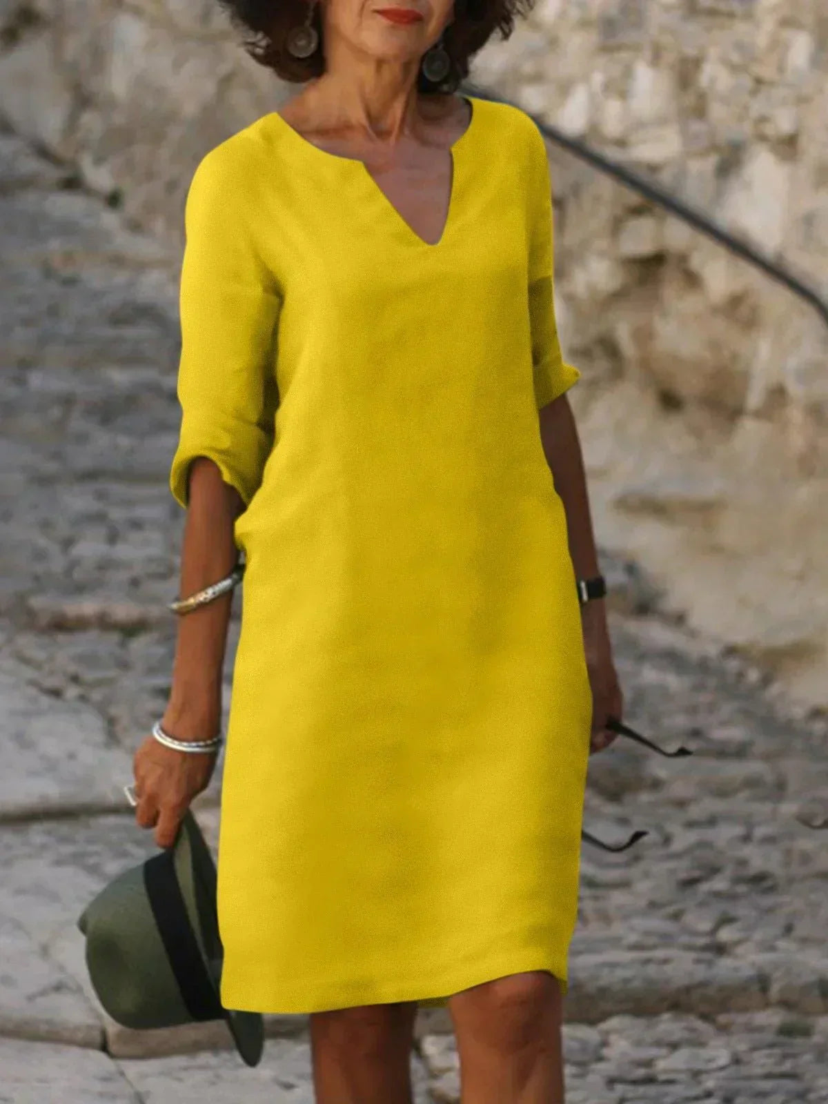 Women's Formal Dress - Elegant V-Neck Summer Dress for Special Events and Everyday Wear 7