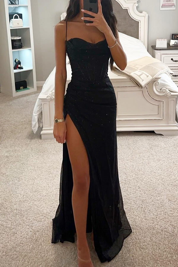Women's Formal Dress, Elegant Slim Fit Maxi Dress with Sequin Details for Evening Celebrations 0