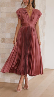 Women's Formal Maxi Dress - Elegant Pleated Summer Dress for Weddings & Special Events 0