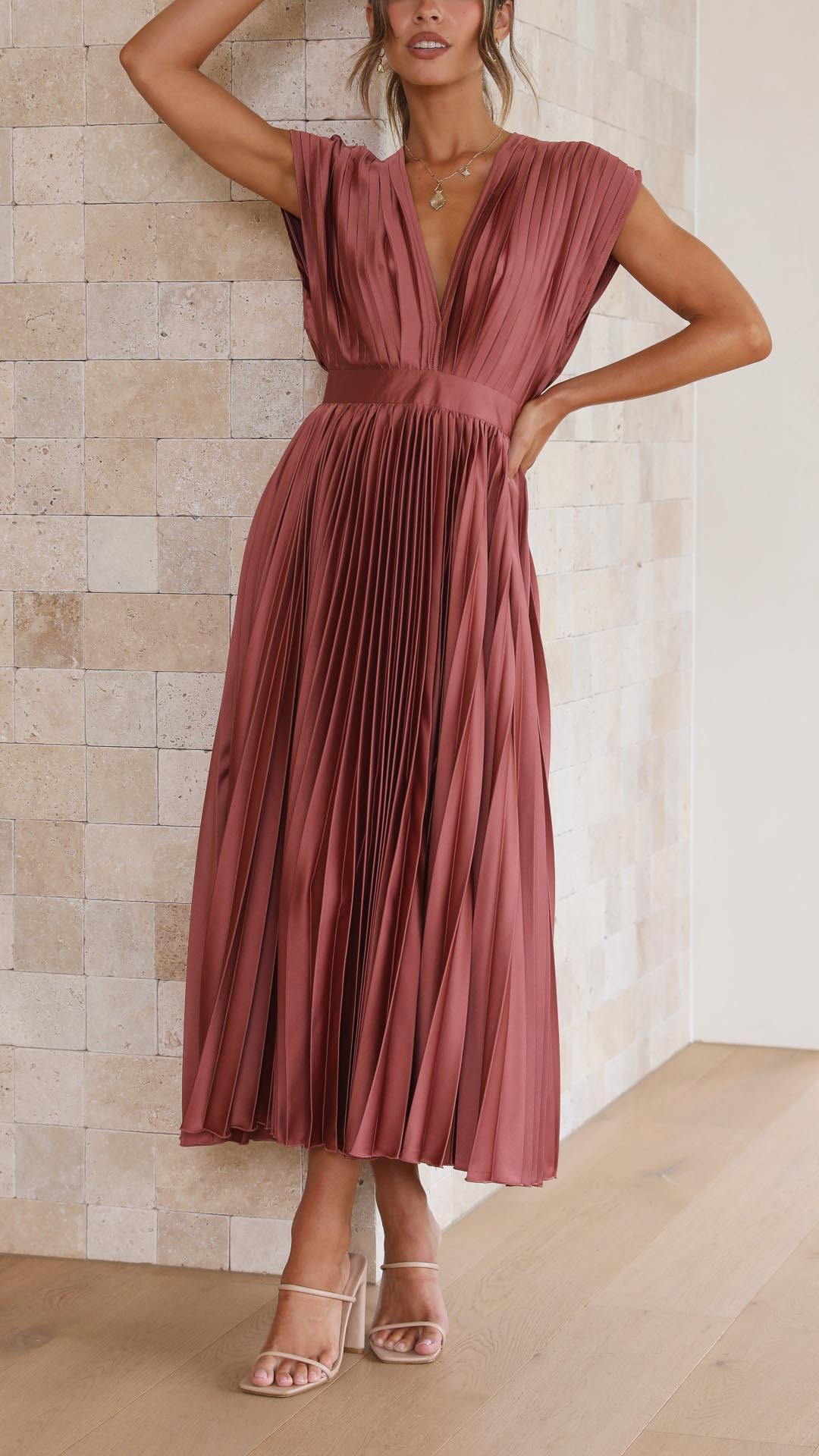 Women's Formal Maxi Dress - Elegant Pleated Summer Dress for Weddings & Special Events 2