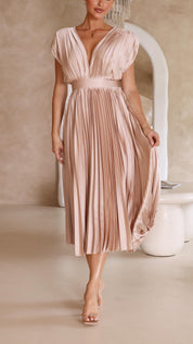 Women's Formal Maxi Dress - Elegant Pleated Summer Dress for Weddings & Special Events 5
