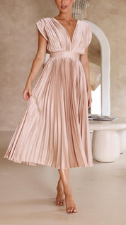 Women's Formal Maxi Dress - Elegant Pleated Summer Dress for Weddings & Special Events 7