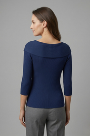 Women’s Long Sleeve Knitted Top with Bow Neckline Detail 4
