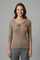 Women’s Long Sleeve Knitted Top with Bow Neckline Detail 8
