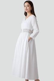 Women's Maxi Dress - Boho Embroidered Summer Dress with Relaxed Fit and Flowing Hem for Effortless Style 4