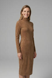 Women’s Midi Dress with High Neck and Long Sleeves Elegant Fit 4