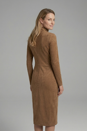 Women’s Midi Dress with High Neck and Long Sleeves Elegant Fit 5