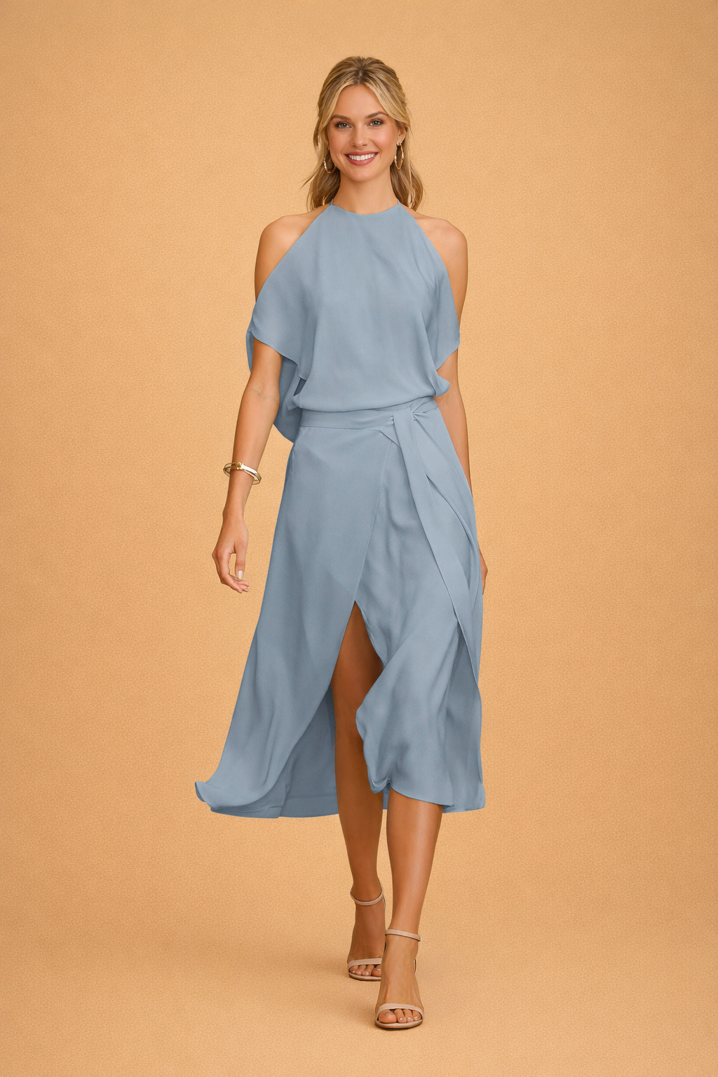 Women's Off-the-Shoulder Midi Dress - Elegant Casual Summer Dresses for Warm Weather Events 0