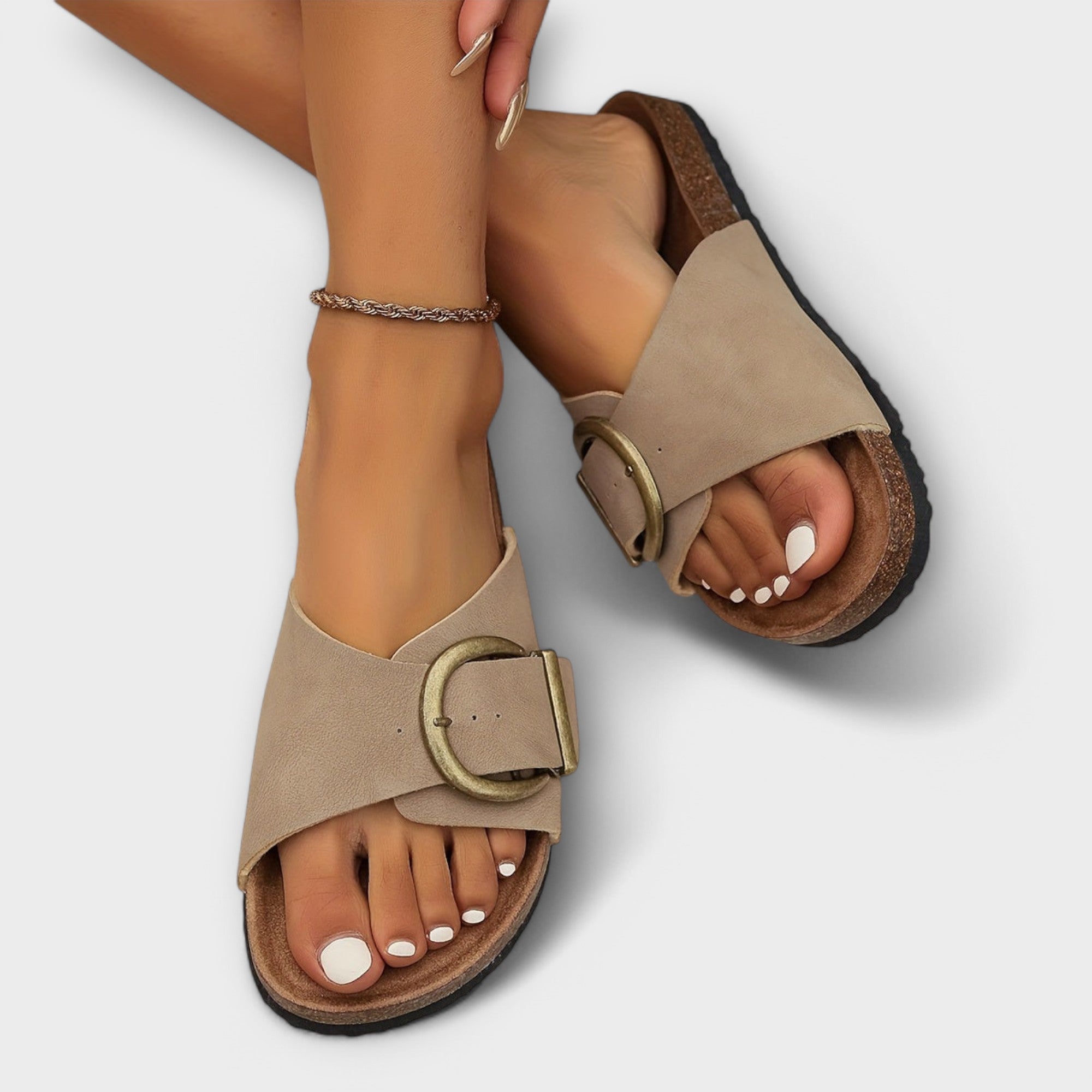 Women's Orthopedic Buckle Slide Sandals with Arch Support for Comfortable Everyday Wear 1