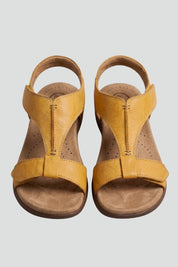 Women's Orthopedic Flat Sandals with Arch Support and Cushioned T-Strap Design 1