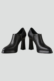 Women's Orthopedic Leather Pumps with Arch Support Platform and Side Zipper 1