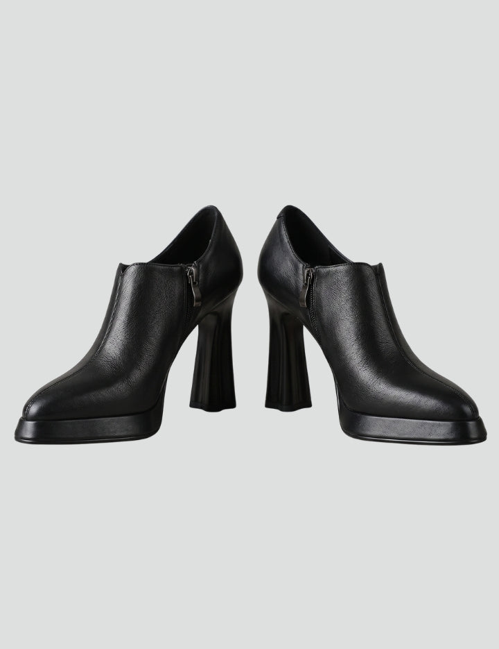 Women's Orthopedic Leather Pumps with Arch Support Platform and Side Zipper 1