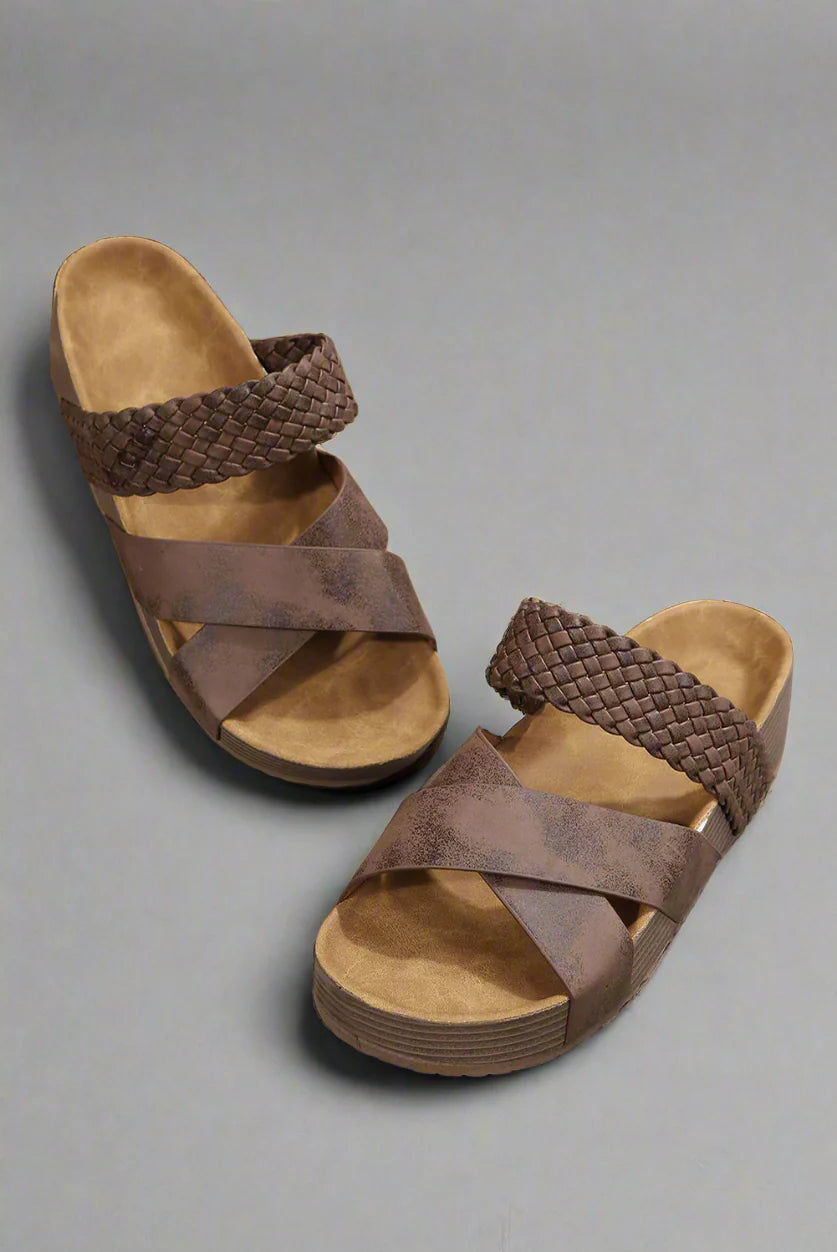 Women's Orthopedic Platform Sandals with Arch Support and Cross Straps 5