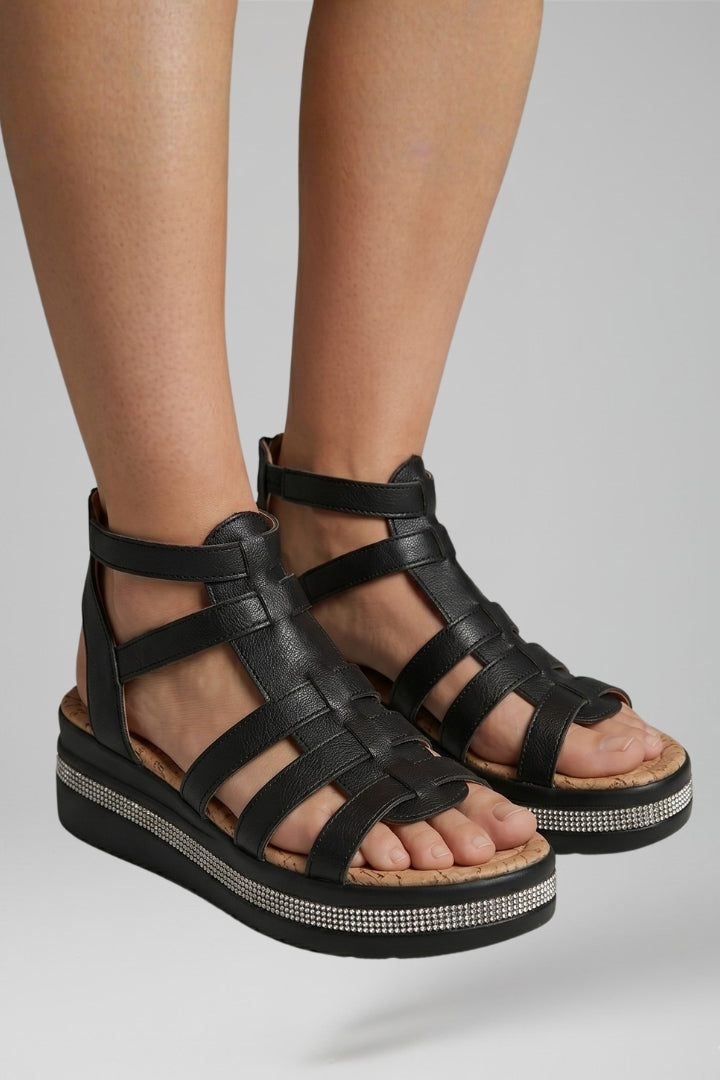 Women's Orthopedic Sandals with Adjustable Arch Support and Rhinestone Detail 3