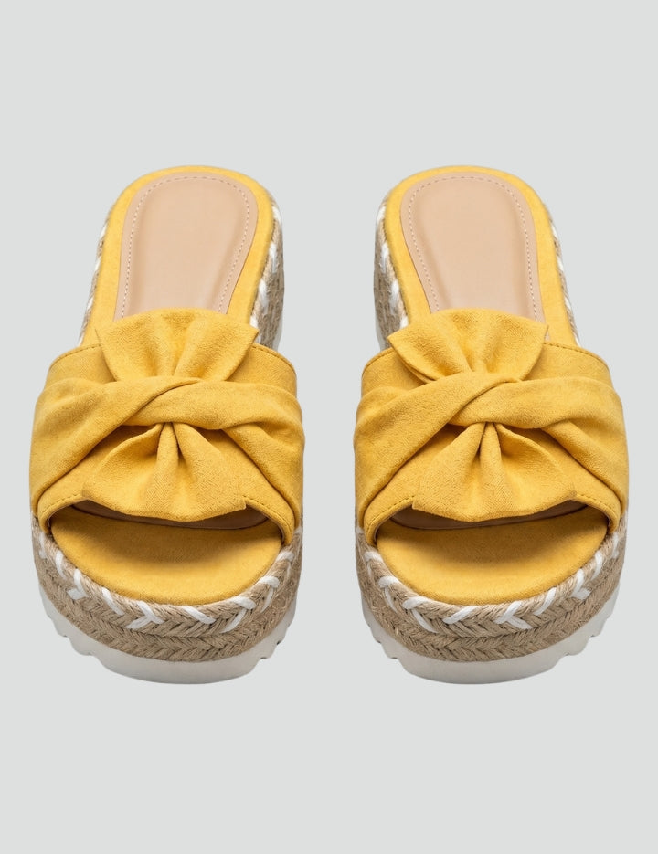 Women's Orthopedic Wedge Sandals with Arch Support and Woven Bow Detail 1