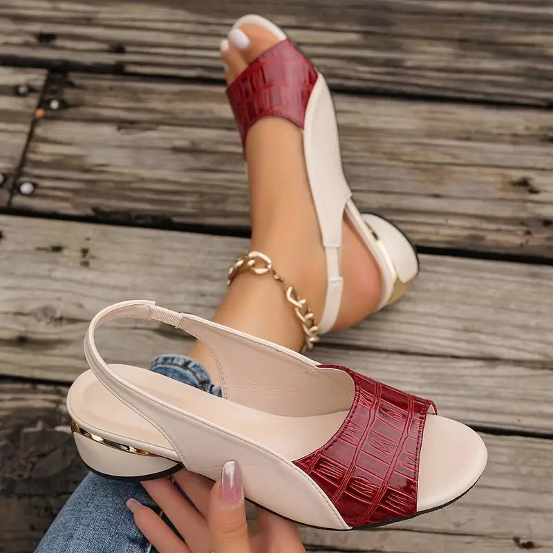 Women's Sandals with Arch Support - Elegant Low Heel Slingback Design for All-Day Comfort 2