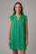 Women’s Sleeveless V-Neck Beach Dress with Button Placket Above Knee 0