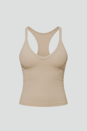 Women’s Sleeveless V Neck Ribbed Top Casual Summer Tank 1