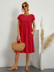 Women's Summer Dress with Pockets - Casual Lightweight White Maxi Dress for Effortless Style 1