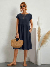 Women's Summer Dress with Pockets - Casual Lightweight White Maxi Dress for Effortless Style 10