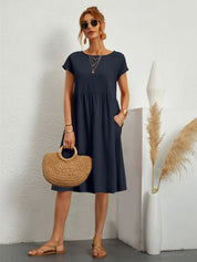 Women's Summer Dress with Pockets - Casual Lightweight White Maxi Dress for Effortless Style 5