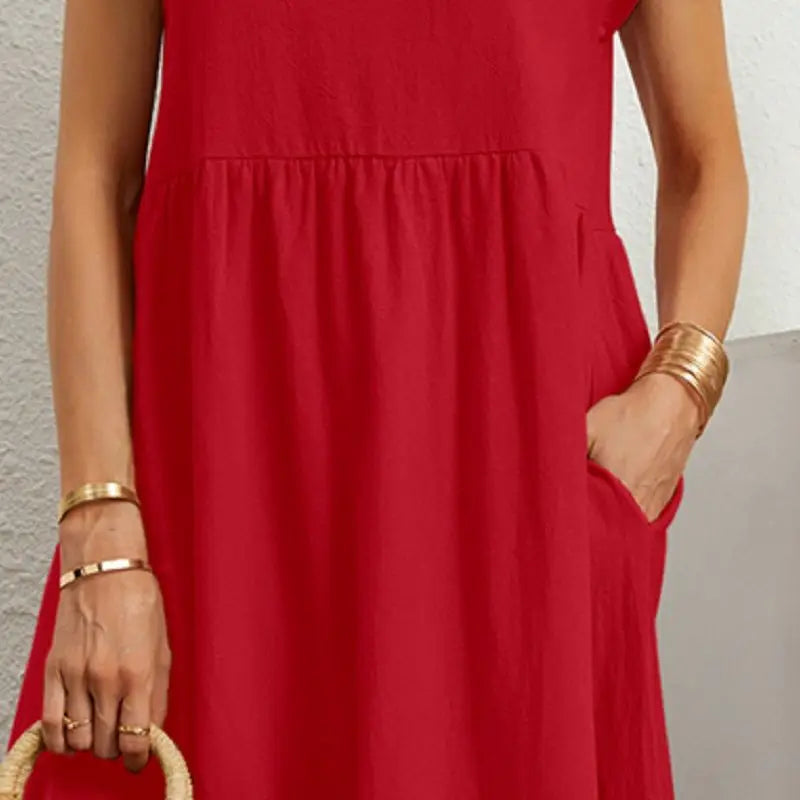 Women's Summer Dress with Pockets - Casual Lightweight White Maxi Dress for Effortless Style 6