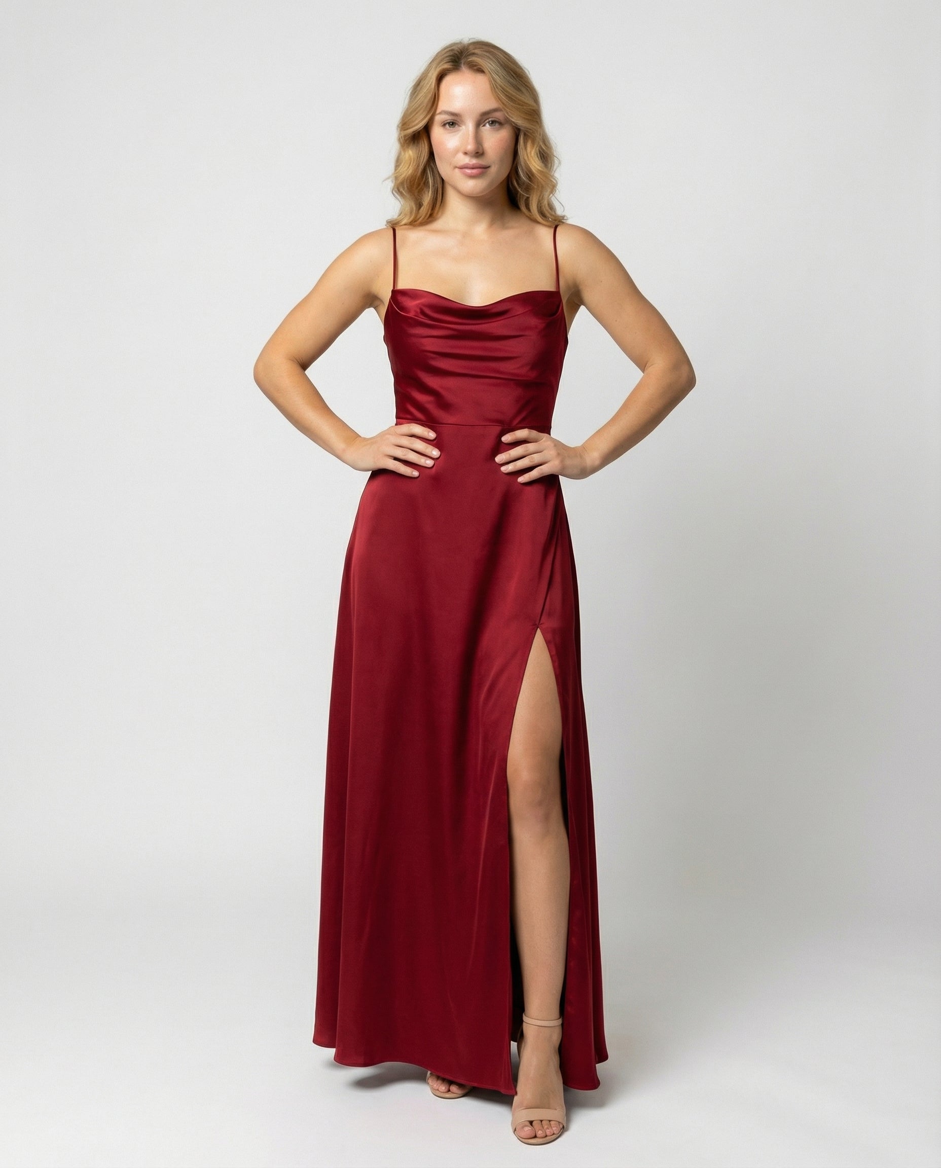 Women's Summer Maxi Dress with Side Slit - Elegant Sleeveless Formal Dress for Weddings and Special Occasions 0