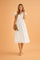 Women's Summer Midi Dress with Ruffle Sleeves and V-Neck for Chic Warm Weather Style 0