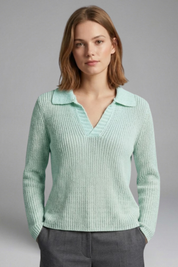 Women's Top - Open Neck Casual Blouse with Three-Quarter Sleeves for Effortless Style 6