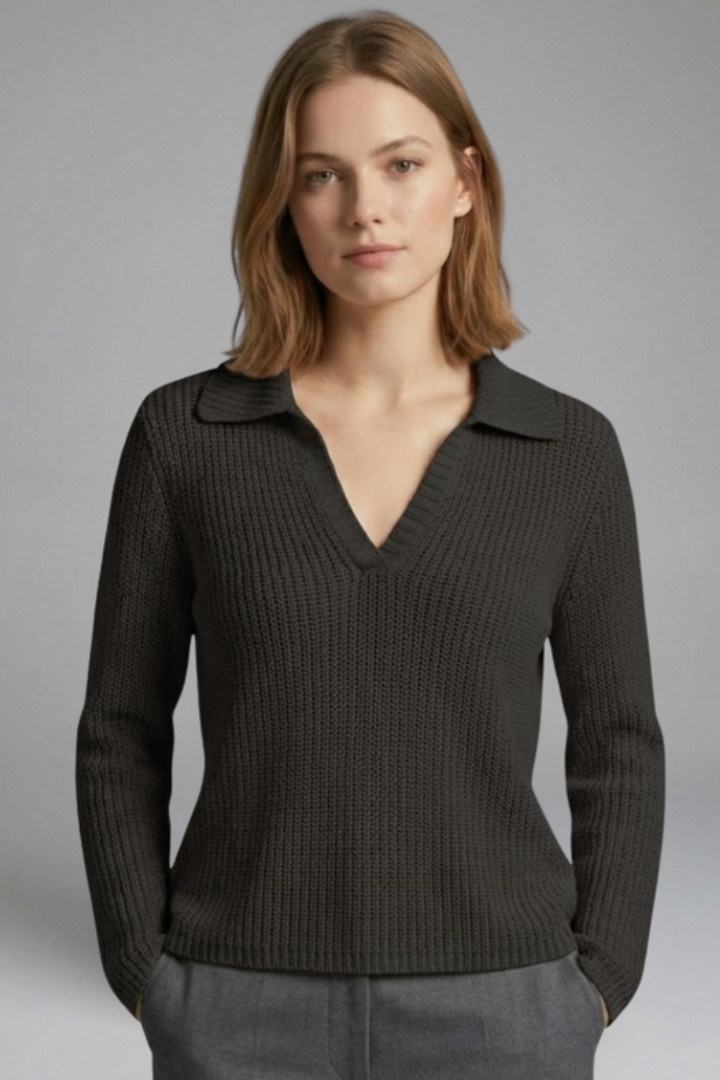 Women's Top - Open Neck Casual Blouse with Three-Quarter Sleeves for Effortless Style 7