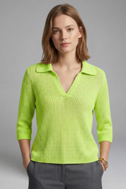 Women's Top - Open Neck Casual Blouse with Three-Quarter Sleeves for Effortless Style 8