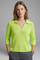 Women's Top - Open Neck Casual Blouse with Three-Quarter Sleeves for Effortless Style 8