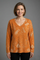 Women's V-Neck Long Sleeve Casual Top, Relaxed Fit with Printed Pattern 0