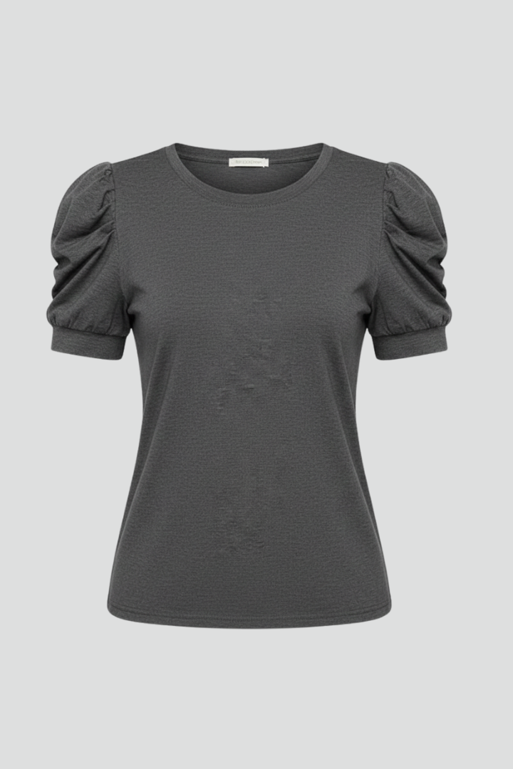 Women’s V Neck Puff Sleeve T-Shirt Casual Summer Top 1