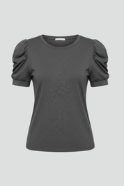 Women’s V Neck Puff Sleeve T-Shirt Casual Summer Top 1