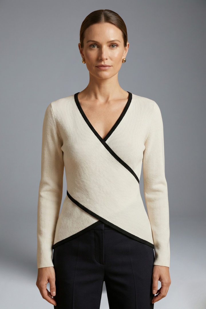 Women's V Neck Wrap Top - Long Sleeve Going Out Blouse for Casual and Elegant Wear 0