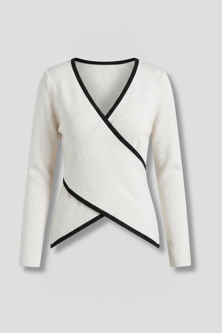Women's V Neck Wrap Top - Long Sleeve Going Out Blouse for Casual and Elegant Wear 1