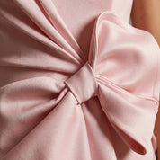 Women's White Cocktail Dress with Bow Detail - Elegant Midi Formal Dress for Special Occasions 3