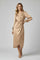 Women’s Wrap Dress with Deep V Neckline and Long Sleeves for Elegant Day to Evening Wear 0
