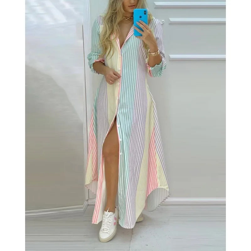 Womens Dress - Boho Maxi Summer Dress with Vibrant Prints for Casual Beach Days 10