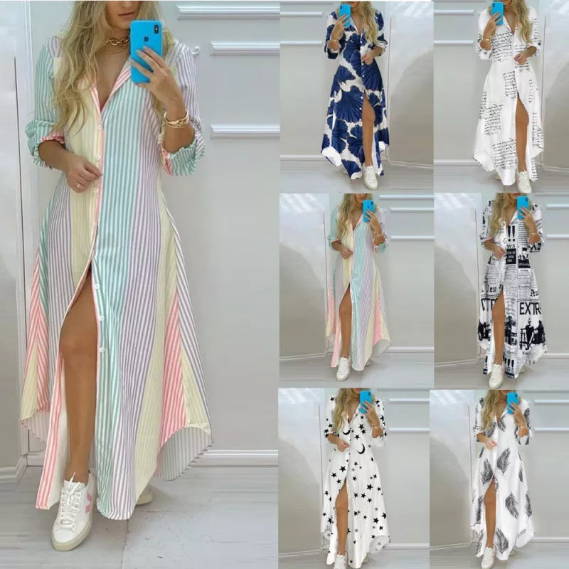 Womens Dress - Boho Maxi Summer Dress with Vibrant Prints for Casual Beach Days 2