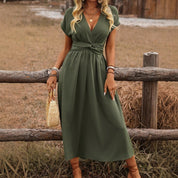 Womens Dress - Elegant Boho V-Neck Summer Dress for Wedding Guest & Formal Occasions 3