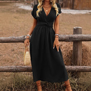 Womens Dress - Elegant Boho V-Neck Summer Dress for Wedding Guest & Formal Occasions 5