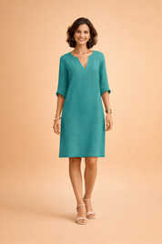 Womens Dress - Elegant Mid-Length Summer Dresses for Casual Outings and Holidays 0