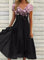 Womens Dress - Elegant Midi Cocktail Dress with Floral Top & Airy Skirt - Perfect for Wedding Guest & Formal Events 1