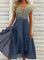 Womens Dress - Elegant Midi Cocktail Dress with Floral Top & Airy Skirt - Perfect for Wedding Guest & Formal Events 5
