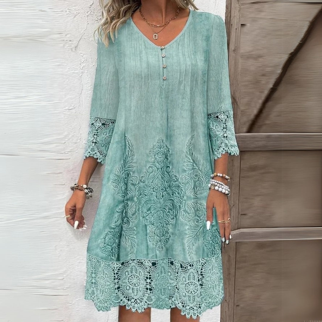 Womens Dress Floral Midi Summer Dress Comfortable Fit for Garden Parties & Evenings 1