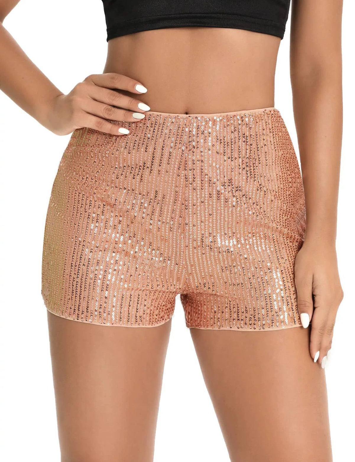 BILLY | Elasticated Sequin Glitter Summer Shorts