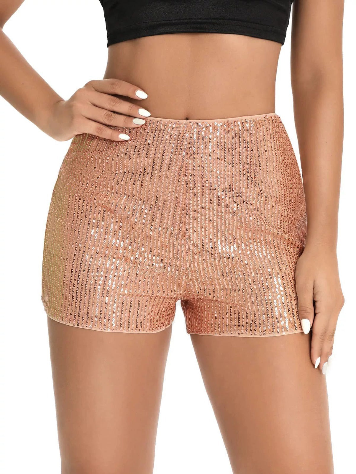 BILLY | Elasticated Sequin Glitter Summer Shorts